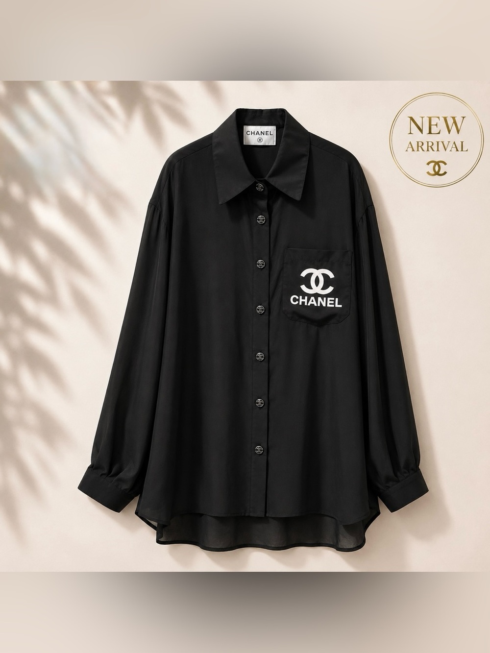 🖤 Women’s Black Oversized Button-Up Shirt 🖤